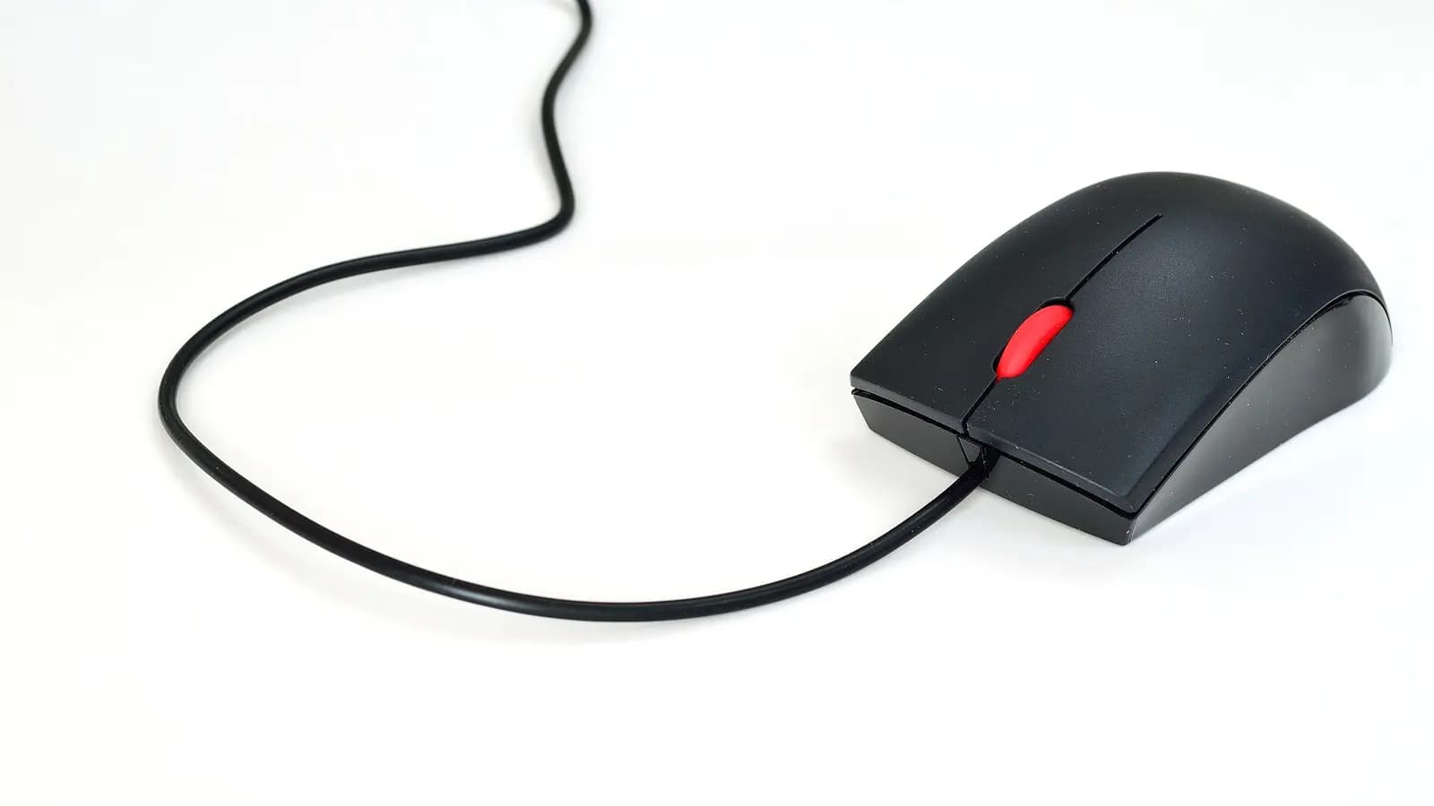 A cursor hovering over a desktop interface while a faint red outline traces its path