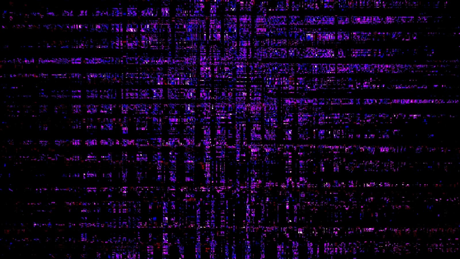 Many small glowing red doors appearing along the edge of a dark office floor plan outside a single marked entrance